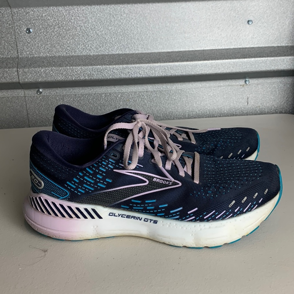 B15 Brooks Womens Glycerin GTS 20 Running Shoe Blue Size 10